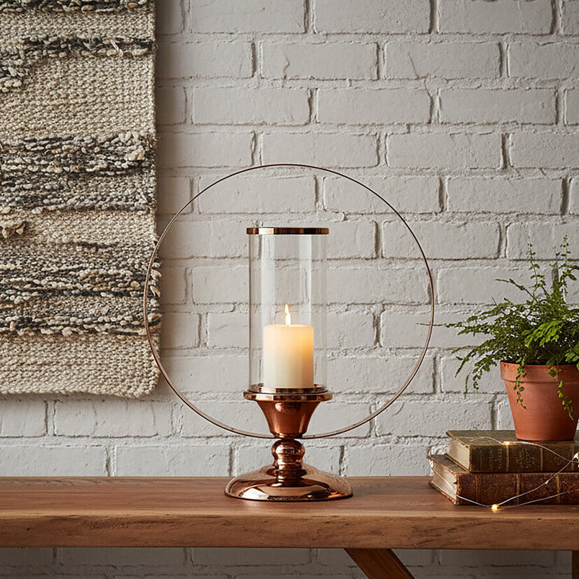 Orsina Kensington Townhouse Large Brass Metal Candle Holder | Hurricane