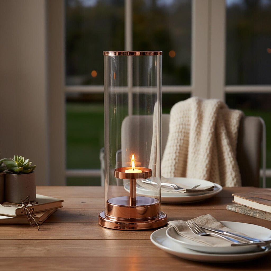 Orsina Kensington Townhouse Small Candle Holder – Bronze & Glass