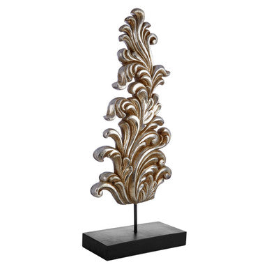 Orsina Damask Sculpture | Gold and Silver Polyresin Home Decor