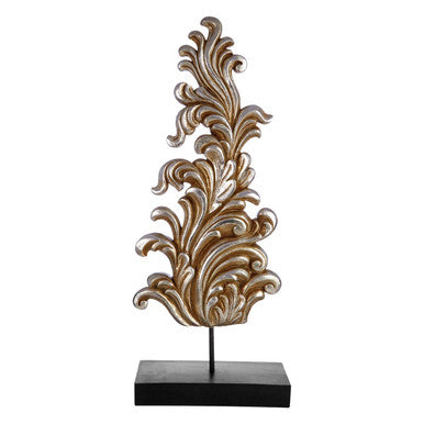 Orsina Damask Sculpture | Gold and Silver Polyresin Home Decor