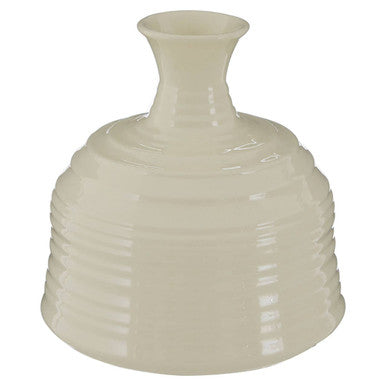 Orsina Dusk Small Ribbed Ceramic Vase – Cream Minimalist Tabletop Decor