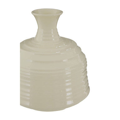 Orsina Dusk Small Ribbed Ceramic Vase – Cream Minimalist Tabletop Decor