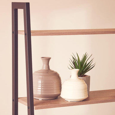 Orsina Dusk Taupe Ribbed Ceramic Vase – Medium Hand-Thrown Pottery