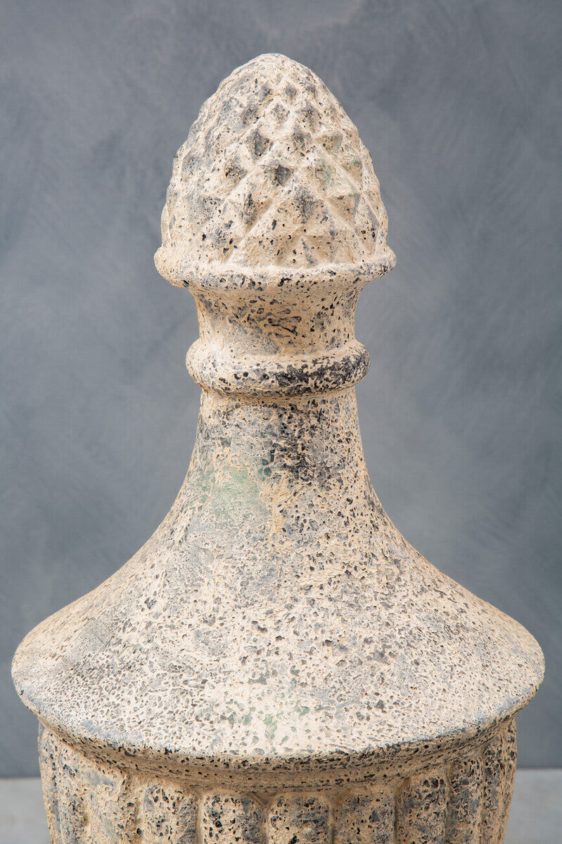 Orsina Plato Light Stone Effect Urn – White Fibreglass Antique Decor