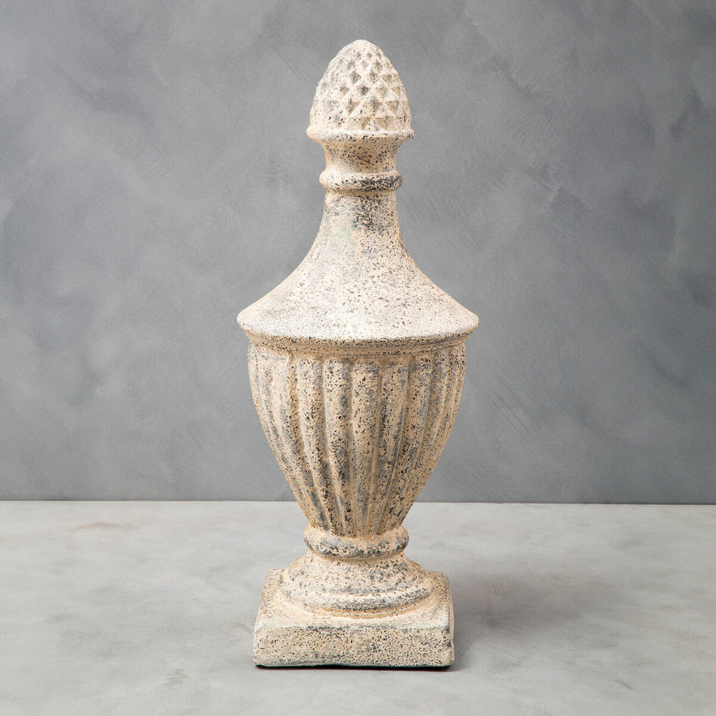 Orsina Plato Light Stone Effect Urn – White Fibreglass Antique Decor