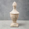 Orsina Plato Light Stone Effect Urn – White Fibreglass Antique Decor