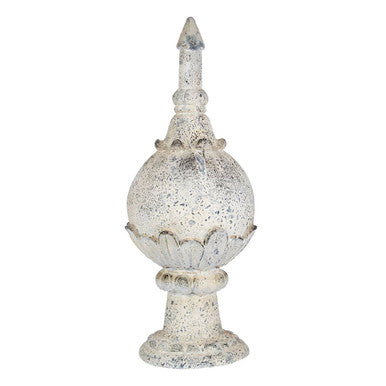 Orsina Plato Small Stone Effect Urn – White Distressed Fibreglass