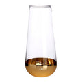 Orsina Clear Glass Vase with Gold Finish – Modern Table Centerpiece