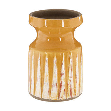 Orsina Theo Small Earthenware Vase – Orange and White Ceramic Decor