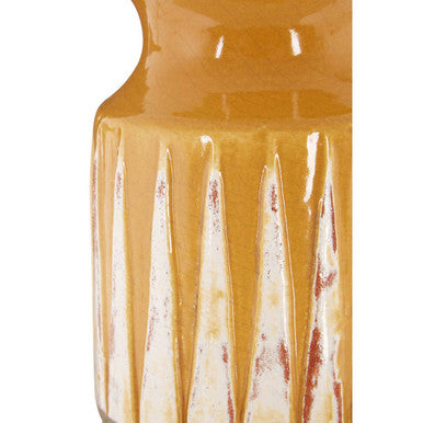 Orsina Theo Small Earthenware Vase – Orange and White Ceramic Decor