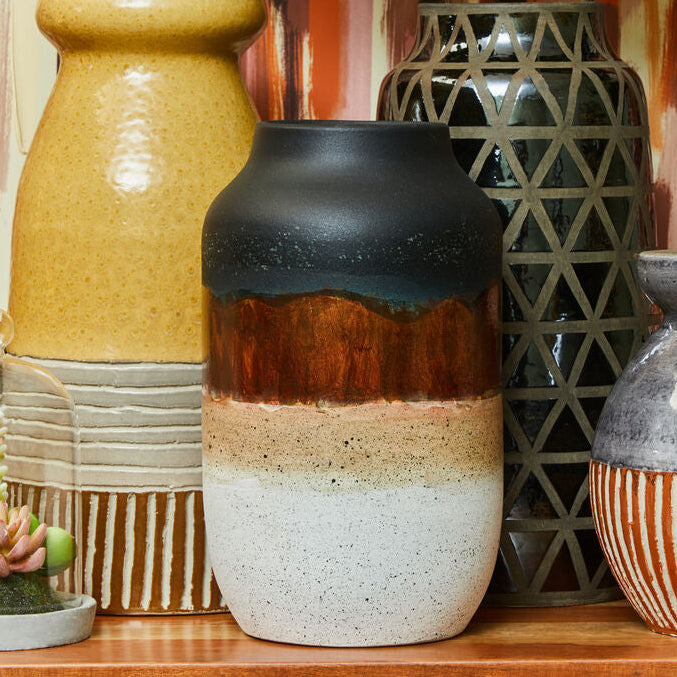Orsina Domo Multi Tonal Earthenware Vase – Modern Sculptural Decor