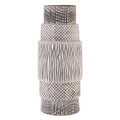 Orsina Mono Earthenware Vase – Handcrafted Black and White Tower