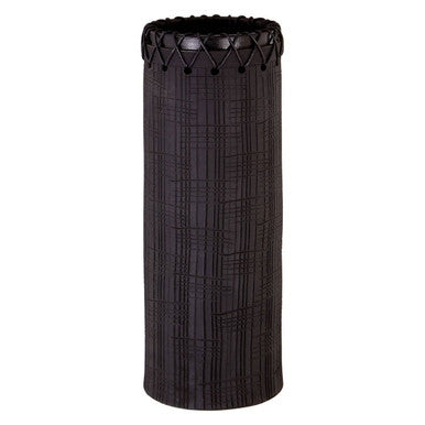 Orsina Conic Small Earthenware Vase – Jet Black Textured Sculptural Decor