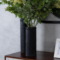 Orsina Conic Small Earthenware Vase – Jet Black Textured Sculptural Decor
