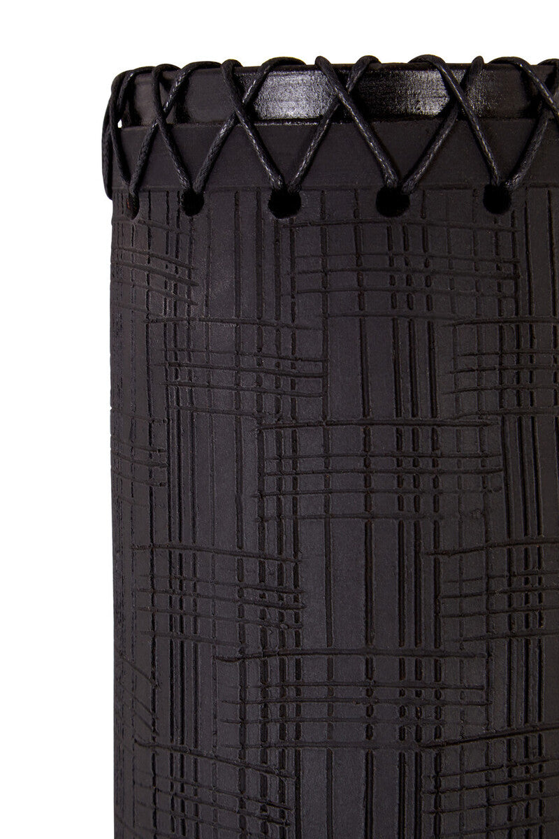 Orsina Conic Large Earthenware Vase – Jet Black Sculptural Decor