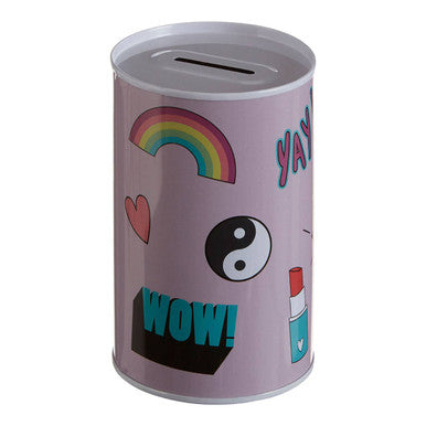 Orsina Small Metal Money Tin – Compact Cylindrical Coin Bank for Kids
