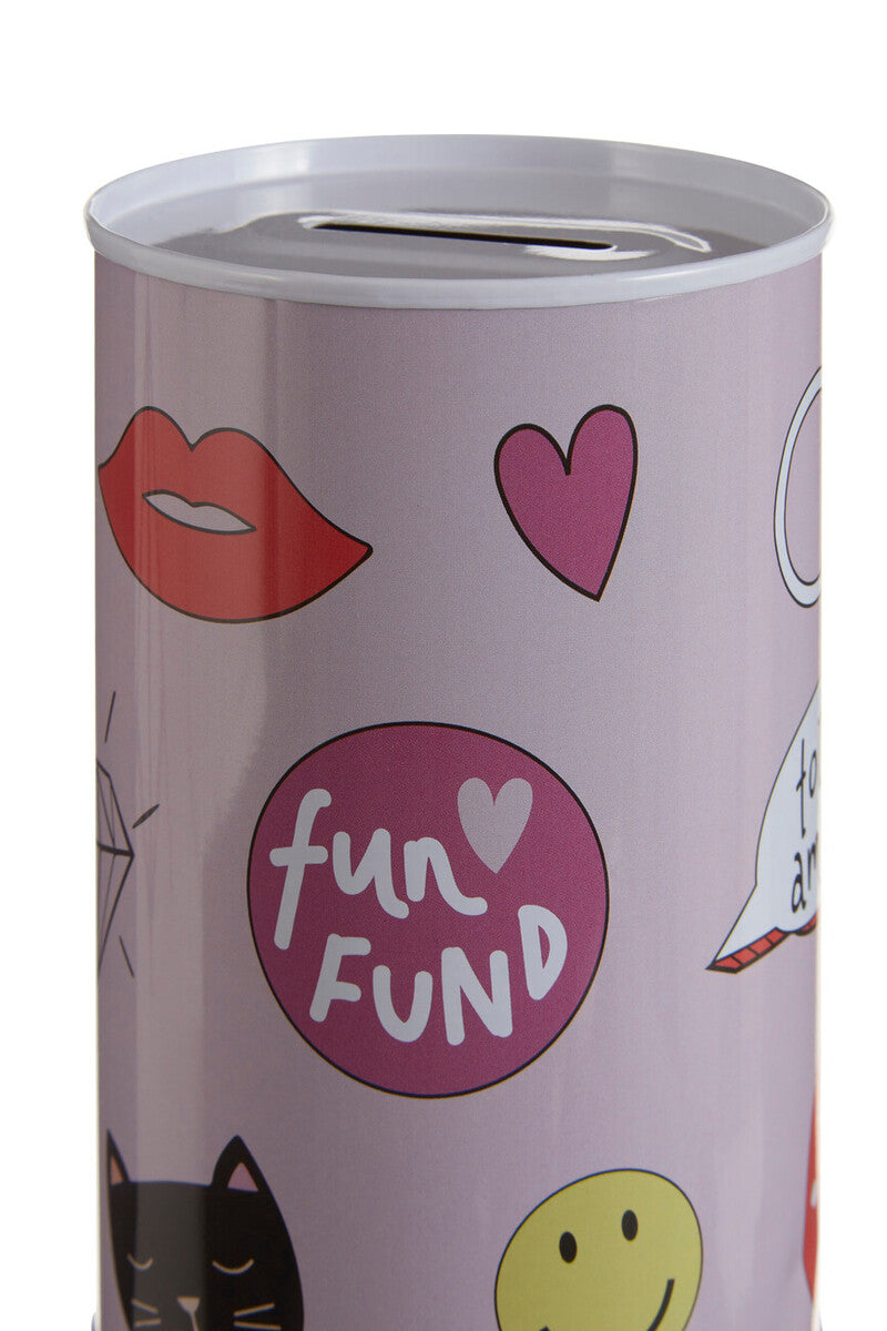 Orsina Small Metal Money Tin – Compact Cylindrical Coin Bank for Kids