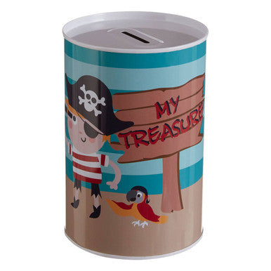 Orsina Pirate Round Money Tin – Kids Coin Bank for Savings