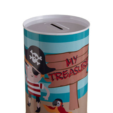 Orsina Pirate Round Money Tin – Kids Coin Bank for Savings