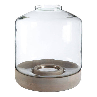 Orsina Jain Large Glass Hurricane Candle Holder – Clear Pillar Lantern