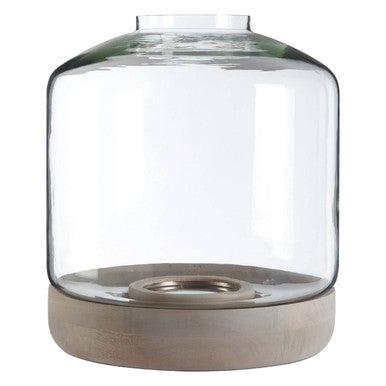 Orsina Jain Large Glass Hurricane Candle Holder – Clear Pillar Lantern