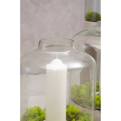 Orsina Jain Large Glass Hurricane Candle Holder – Clear Pillar Lantern