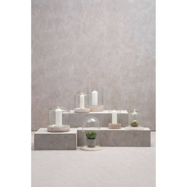Orsina Jain Large Glass Hurricane Candle Holder – Clear Pillar Lantern