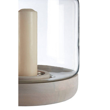 Orsina Jain Large Glass Hurricane Candle Holder – Clear Pillar Lantern