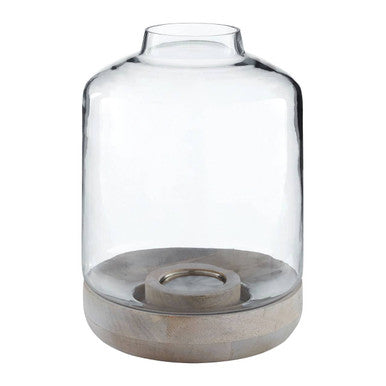 Orsina Jain Small Glass Hurricane Candle Holder – Grey Nordic Decor