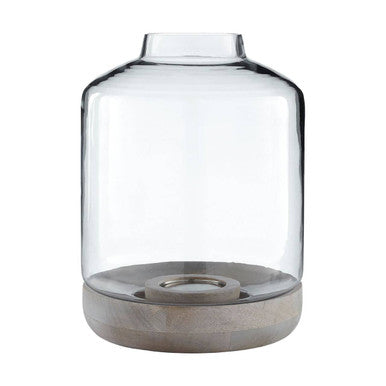 Orsina Jain Small Glass Hurricane Candle Holder – Grey Nordic Decor