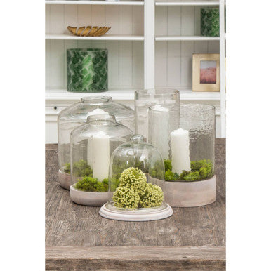 Orsina Jain Small Glass Hurricane Candle Holder – Grey Nordic Decor
