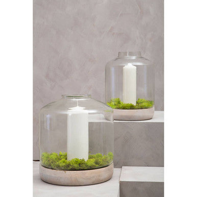 Orsina Jain Small Glass Hurricane Candle Holder – Grey Nordic Decor