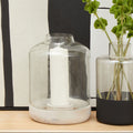 Orsina Jain Small Glass Hurricane Candle Holder – Grey Nordic Decor
