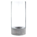 Orsina Jain Hammered Glass Candle Holder – Small Grey Wood Hurricane