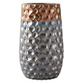 Orsina Galaxy Small Ceramic Vase – Silver Metallic Geometric Decor