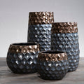 Orsina Galaxy Large Ceramic Vase – Silver Honeycomb Geometric Decor