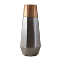 Orsina Jet Small Metallic Vase – Distressed Silver Modern Table Decor