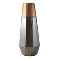 Orsina Jet Large Metallic Vase – Black and Gold Faceted Geometric Decor