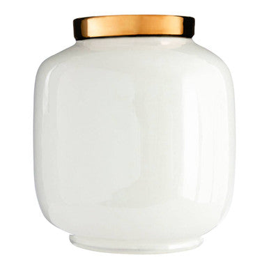 Orsina Stellar White Porcelain Vase with Gold Trim – Modern Decor