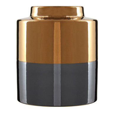 Orsina Stellar Dual Tone Metallic Finish Small Vase | Modern Decor