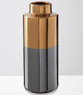 Orsina Stellar Grey Large Metallic Porcelain Vase with Gold Accents