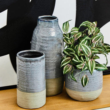 Orsina Caldera Small Grey Ceramic Vase – Nordic Style Minimalist Decor