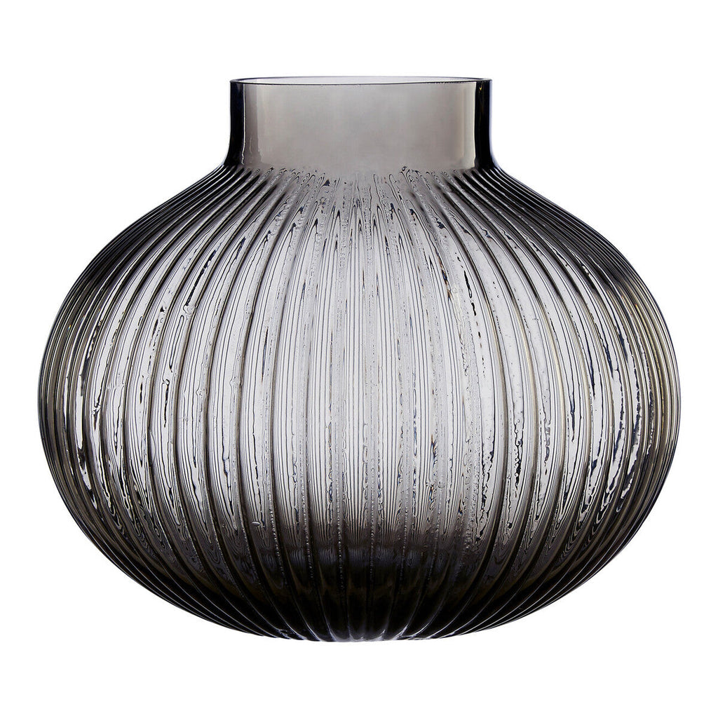 Orsina Nullah Small Smoked Grey Glass Vase – Spherical Modern Decor