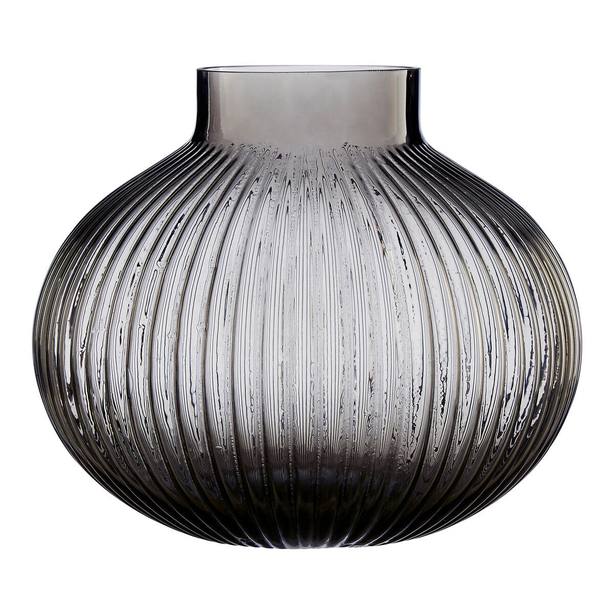 Orsina Nullah Small Smoked Grey Glass Vase – Spherical Modern Decor