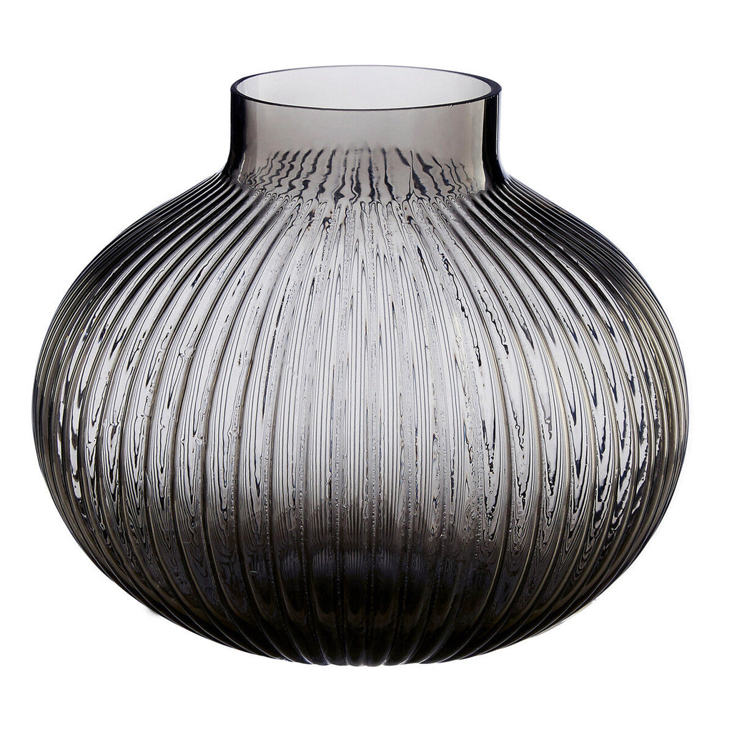 Orsina Nullah Small Smoked Grey Glass Vase – Spherical Modern Decor