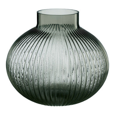 Orsina Nullah Large Smoked Grey Glass Vase – Champagne Finish Decor