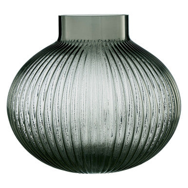 Orsina Nullah Large Smoked Grey Glass Vase – Champagne Finish Decor