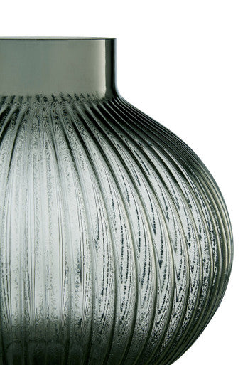 Orsina Nullah Large Smoked Grey Glass Vase – Champagne Finish Decor