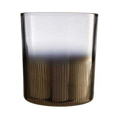 Orsina Silver Glass Tealight Holder – Textured Smoked Candle Decor