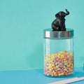 Orsina Boho Elephant Glass Jar – Airtight Decorative Storage Canister